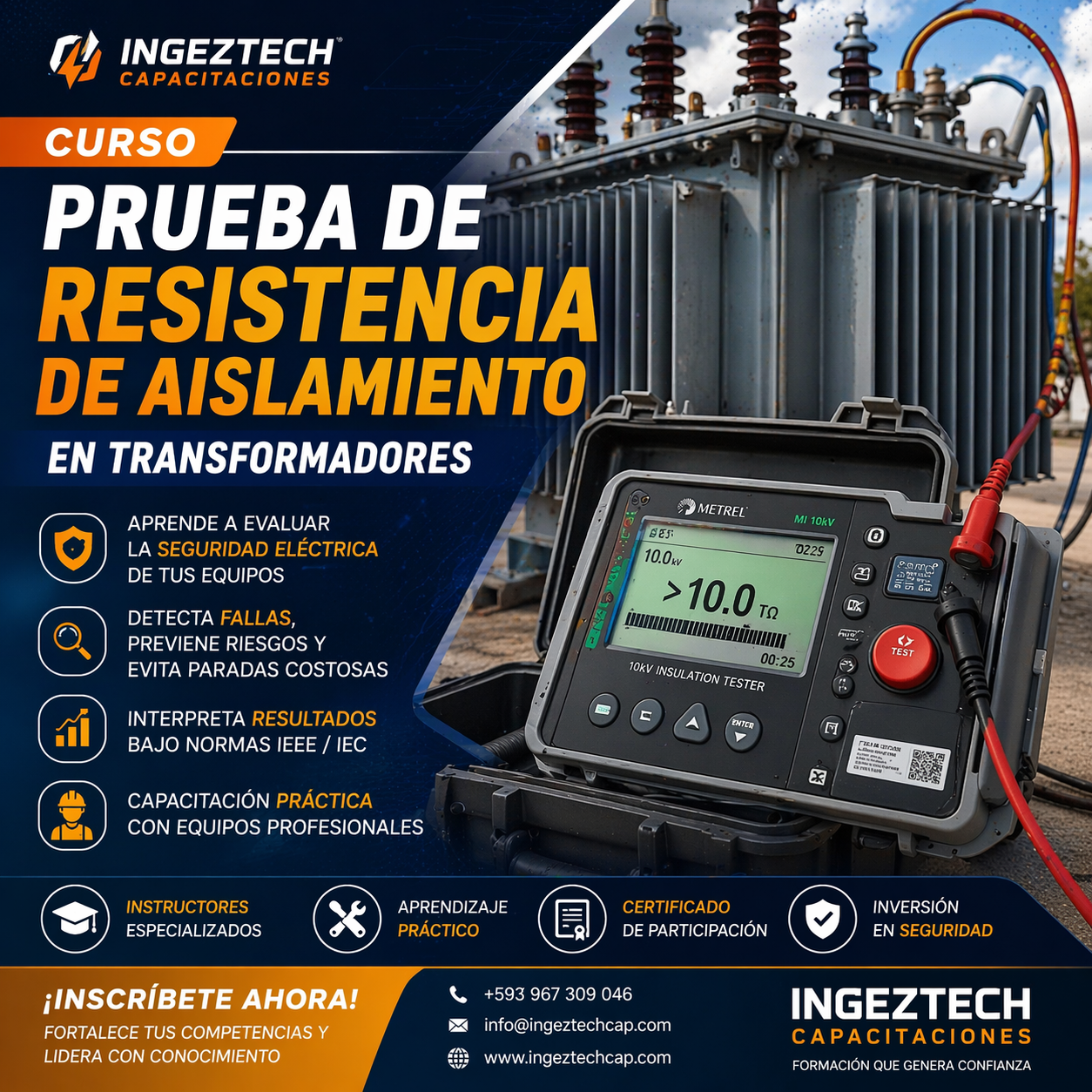 CURSO PRUEBA DE RESISTENCIA DE AISLAMIENTO EN TRANSFORMADORES